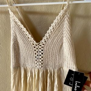 Beautiful Flowy Cream Strappy Dress